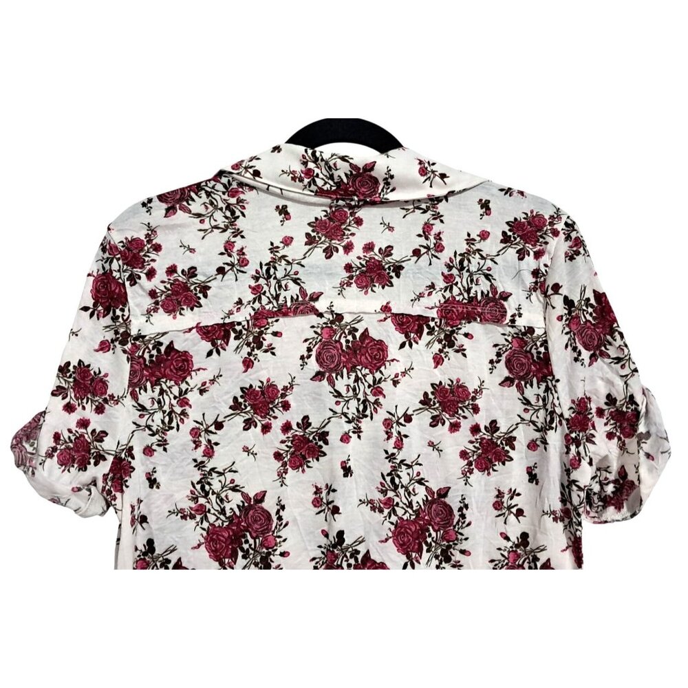 Torrid Top Womens Size 0 (12) Rose Floral Button Up Blouse Boho Whimsy - Picture 9 of 10